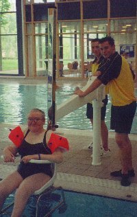 Norwich Disabled Swimming Club member and helpers enjoying the facilities at the Riverside Pool